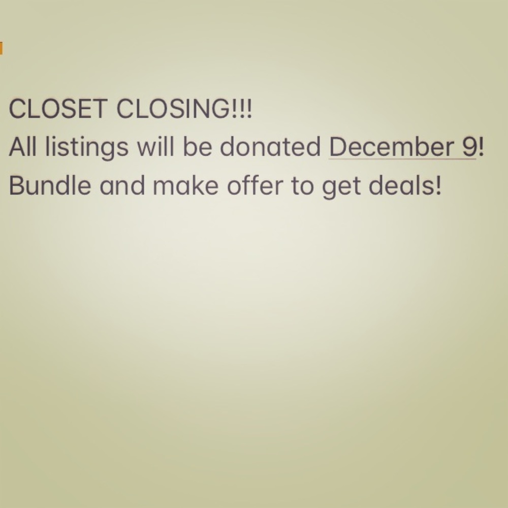 Closet Closing 12/9